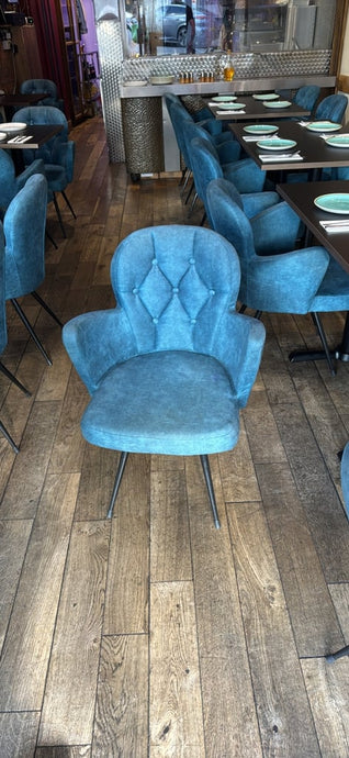 Blue dining chairs