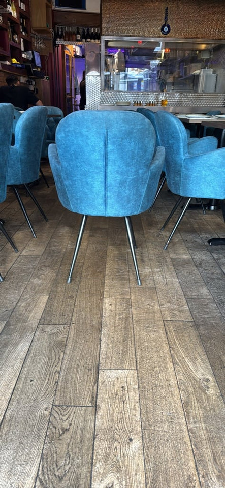 Blue dining chairs
