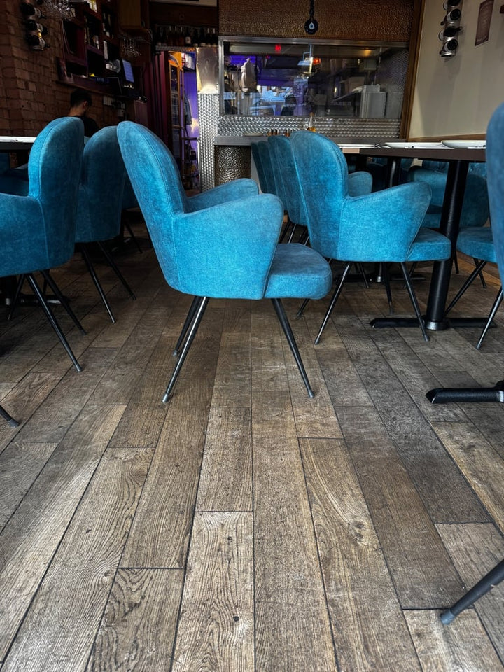 Blue dining chairs